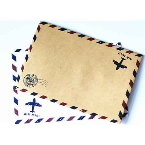 2pcs/Pack Yellow And White Air Mail Kraft Paper Envelope For Shcool Office Stationery Postcard And Letters Bag