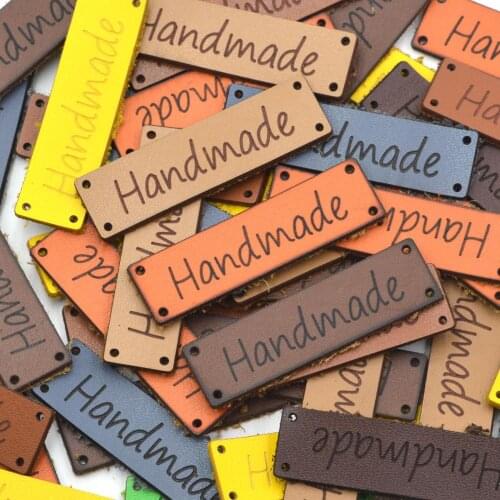 KALASO High Quality 20pcs Handmade Labels Tag Clothes Garment Leather Hand Made Jeans Bags Shoes DIY Sewing Accessories Supplies