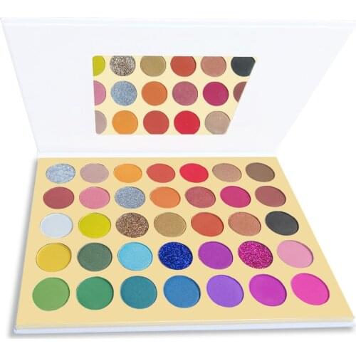 35 Color High Pigmented Eyeshadow Palette Private Label Custom Mermaid Glitter Golden Bridal Makeup Eye shadow