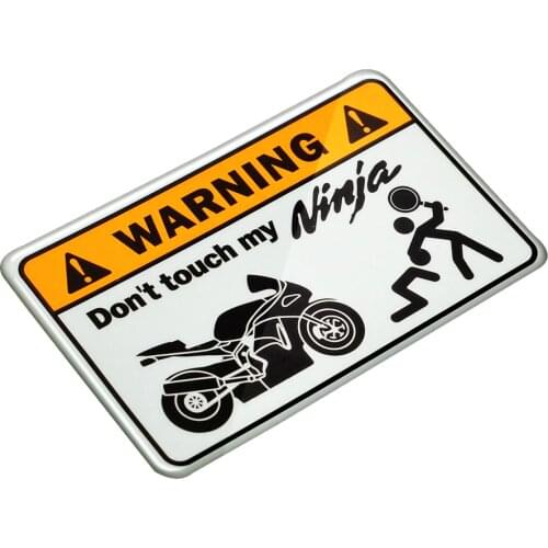 3D Warning Don't Touch My Ninja Motorbike Decals Tank Stickers Case for Kawasaki NINJA Tank Sticker 300R 400R ER-6N ER-5 ER6F