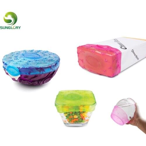 4PCS/SET Universal Silicone Stretch Suction Pot Lids Kitchen Silicone Cover Cooking Pan Spill Lids Food Saver Bowl Stopper Cover