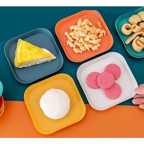 5 inch PP Square Dinner Dish Vegetable Fruit Cake Dessert Snacks Serving Plate Dining Table Garbage Tray Container Retailsale
