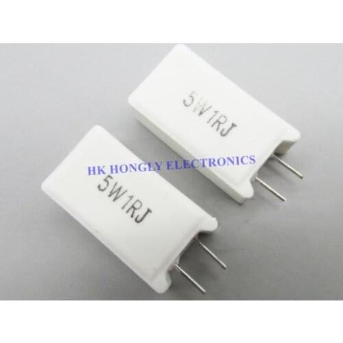 5PCS 5W1RJ 5W 1R J 1 OHM 5% SQM Cement Resistors