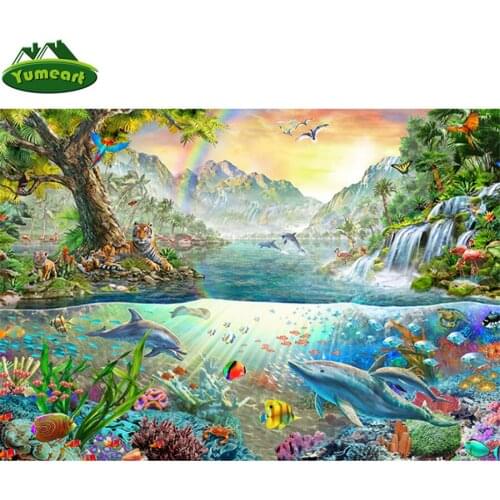 5D DIY Diamond Painting Dolphin Fish Full Square Drill Underwater World Diamond Embroidery Cross Stitch,Mosaic,Home Decor,Gift