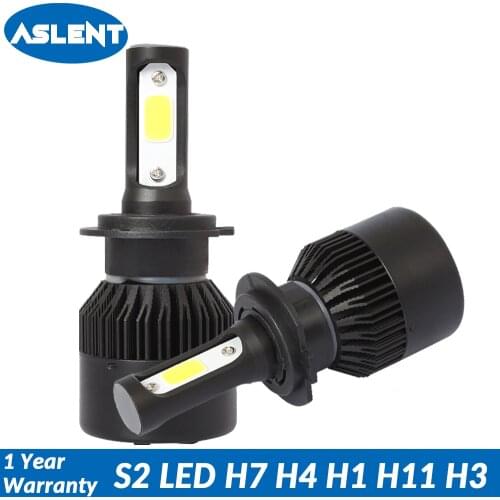 ASLENT 2pcs Auto Bulbs LED H7 H4 H11 H1 H3 9005 9006 9012 9003 HB1 HB2 HB3 HB4 LED Car Headlights 72w 8400lm 6500K Fog Light 12v