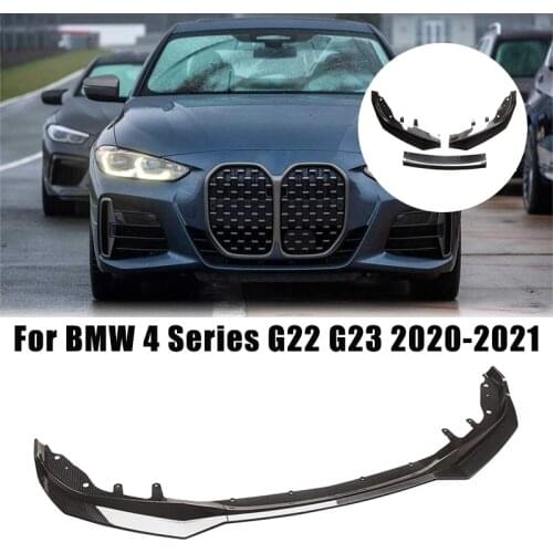 Carbon Fiber Car Front Lower Bumper Lip Spoiler For BMW 4 Series G22 G23 2020-2021 Gloss Black Bumper Car Modification Body Kit