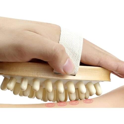 Wooden Massager Body Brush Hand-Held Cellulite Reduction Portable Relieve Tense Muscles Natural Wood Head Scalp Massage Tool 1PC