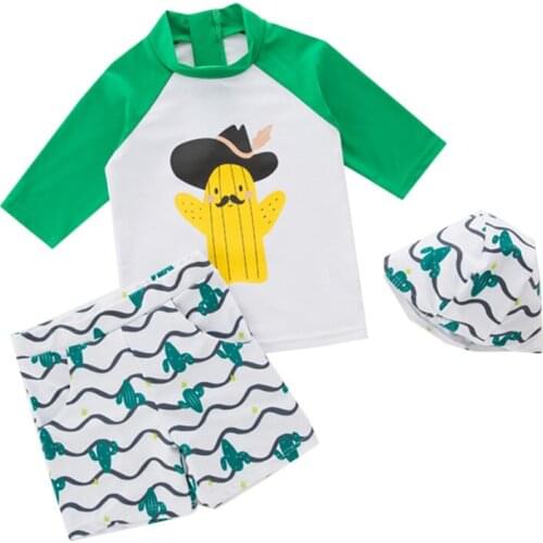 Children Boys Swimsuit Bathing Swimable Children Wetsuit New Summer Bathing Bathing Baby Boy Child Baby Surfing 3pcs Swimwears