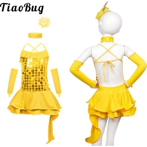 Children Professional Latin Dance Dress for Girls Ballroom Dance Competition Dresses Kids Modern Waltz Tango Cha Cha Costumes