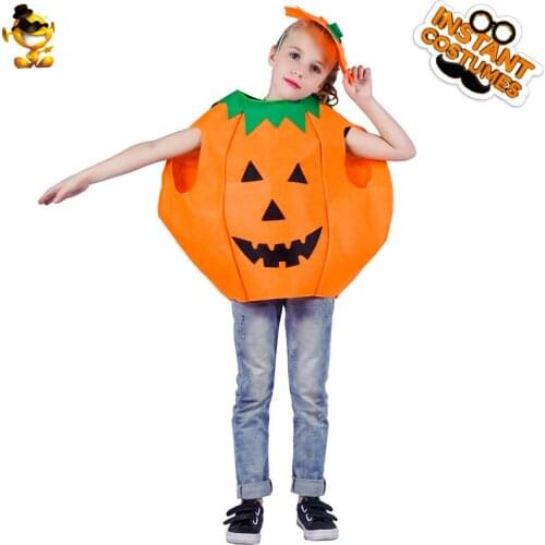 DSPLAY New Design Girls Cute pumpkin Headpiece lantern Fancy Suit Costume Cosplay Outfit Carnival Halloween Party