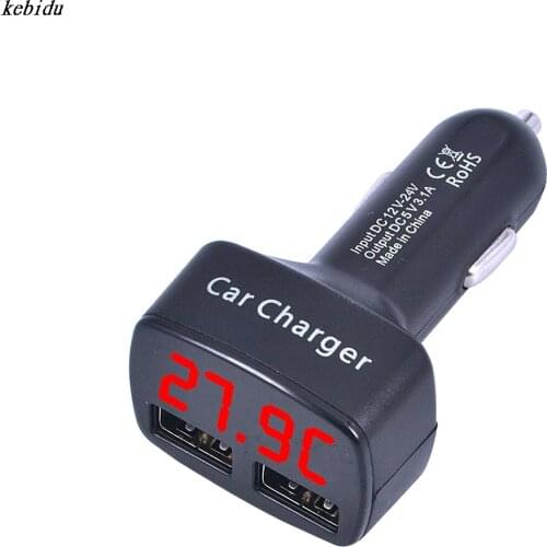 Kebidu Red LCD Digital Voltage DC 5V 3.1A Tester 4 In 1 Dual USB Charger Adapter For iPhone 5 6 6 plus For Samsung Galaxy S4 S5