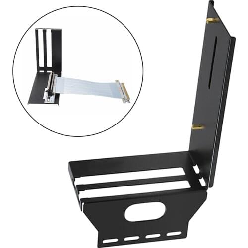 Black PCIe 16X Graphics Card Cable Vertical Bracket GPU Holder Kickstand Adapter Kits