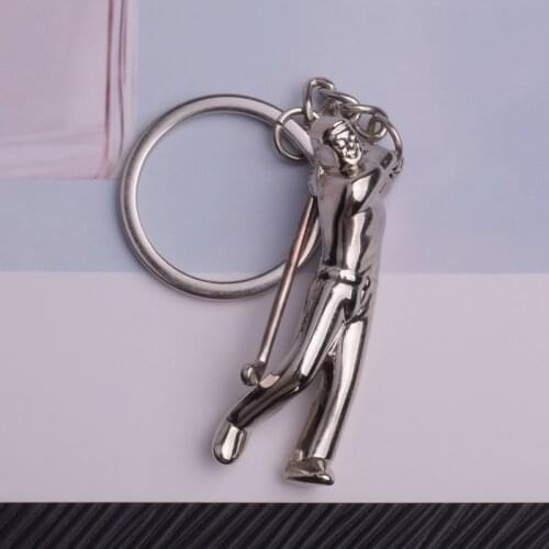 Creative Metal Sports Golf Shape Keychain Humanoid Club Pendant Memorial Gift Keyring