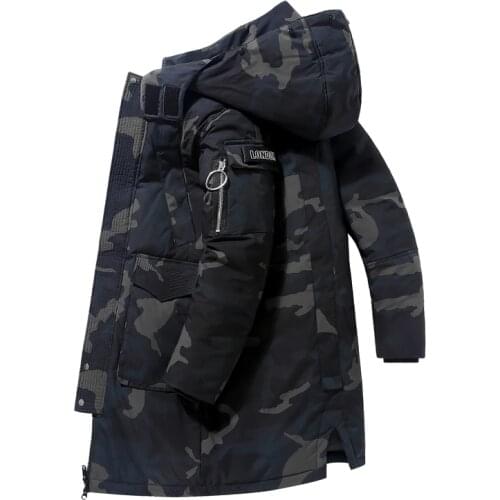 2020 New Winter Jacket Men Overcoat Camouflage Windproof Brand Long Down Jacket Men 90% White Duck Down Coat Men Jackets Warm