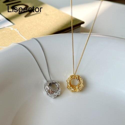 Lispector 925 Sterling Silver French Irregular Hollow Pendant Necklace for Women Light Luxury Necklaces Chic Party Jewelry Gifts