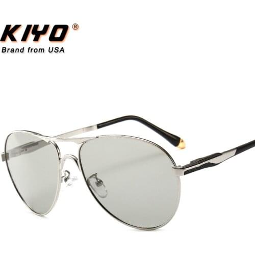 KIYO Brand 2020 New Men Oval Photochromi Polarized Sunglasses Metal Classic Sun Glasses High Quality UV400 Driving Eyewear 2666