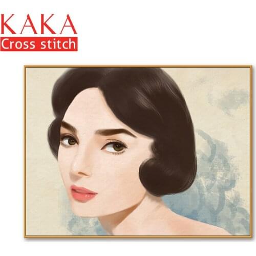 Cross stitch kits,Embroidery needlework sets with printed pattern,11CT-canvas for Home Decor Painting,Portrait Full NCKP041