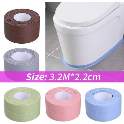 Bathroom Stickers Shower Sink Bath Sealing Strip Tape White PVC Self adhesive Waterproof Wall Sticker for Bathroom Kitchen