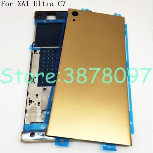 New Original Full Housing Middle Front Frame Bezel Housing For Sony Xperia XA1 Ultra C7 G3221 G3212 With Battery Back Cover+Logo