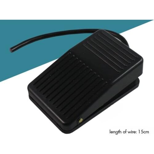 Foot Switch 10A 250V Self-reset Jog Pedal Switch with Wire SPDT Anti-slip Metal Momentary Electric Power Foot Pedal Switch