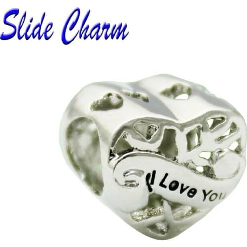 Slide charm I love your daughter charm beads fit Pandora Bracelet and Bracelet Pendant DIY jewelry