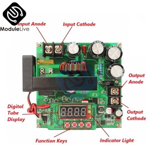 BST900W 8-60V to 10-120V DC Converter High Precisely LED Control Boost Converter Voltage Vlot Transformer Module Regulator Diy