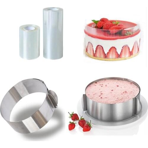 Adjustable Mousse Ring Round Mold Border Paste Film Kitchen Accessory DIY Baking Cake Tools Dessert Decoration
