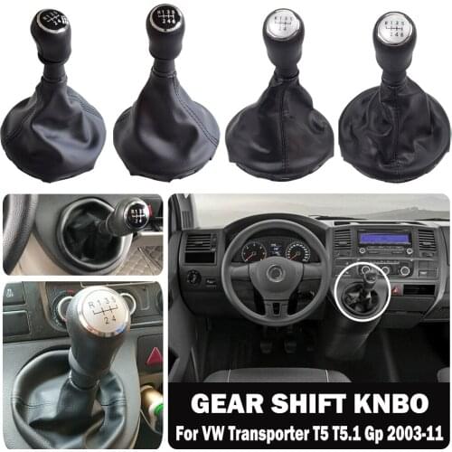 For VW Volkswagen Transporter T5 T5.1 T6 Gp 2003-2011 Gear Stick Shift Knob Leather Gaiter Boot Cover Car 5 6 Speed