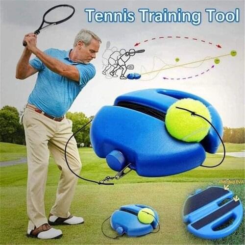 Heavy Duty Tennis Instructor Rebound Ball with Rope Baseboard Self Study Tennis Training Tool Equipment Exercise Sparring Device