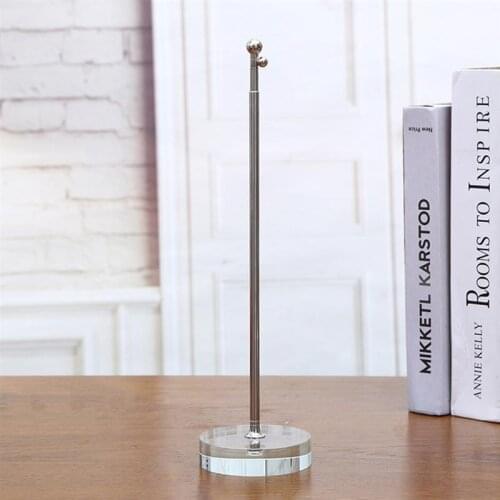 Telescopic Flag Rack Crystal Base Flag Holder Conference Room Table Flag Decorative Stand Desktop Flag Base Holder
