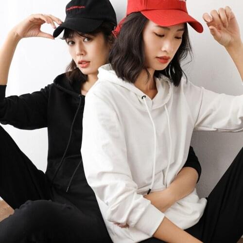 Plus Size 5XL 100% Cotton Hoodie Women Long Sleeve Streetwear Casual Loose Sweatshirt Women Unisex Sport Hoody Solid Tops