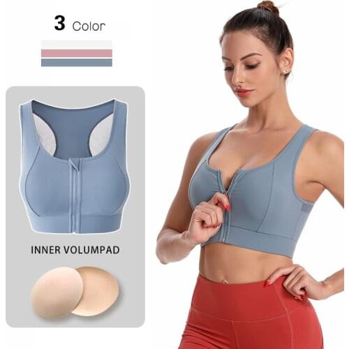 Zipper Бюстгальтер Женский Sports Bra Crop Top Women Gym Underwear Running Workout Fitness Tank Top Yoga Vest For Women