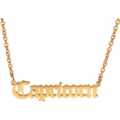 Capricorn Constellation Necklace Star Signs Stainless Steel Necklaces Women Men Jewelry English Letter Choker 12 Zodiac Necklace