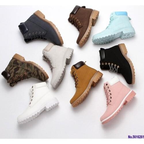 England Winter Boots Women Ankle Martin Boots High-top Platform Shoes Woman Fashion Lace-up Plus Size 36-46 Unisex Couple Boots