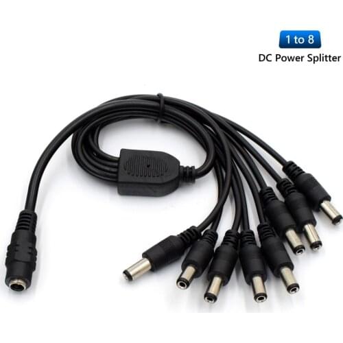 1PCS 1 Female to 2 3 4 5 8 Male way Splitter Plug Cable 5.5mm*2.1mm 12V DC Power Supply for CCTV Camera Accessories led strip