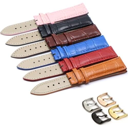 12 14 16 18 19 20 21 22 24mm Genuine Leather Band Luxury Watch Band Belt Wrist Watches Ladies Band Red Black White
