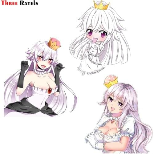 Three Ratels FC82 3D Vinyl Anime Peeking Sticker Car Window Truck Decal Princess Boo Boosette for Bike Motorcycle Laptop