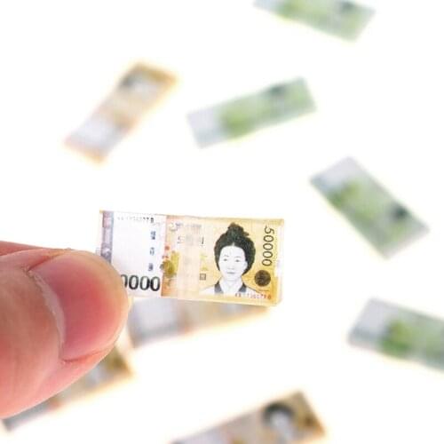 5pcs 1:12 Dollhouse Miniature Creative Mini Won Simulation Banknote Children Toys Gifts For DIY Decor Accessories