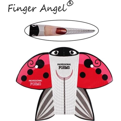 Finger Angel 50/100/500PCS Nail Forms Nails Tips Owl Design Nail Art Gel UV Extension French DIY Manicure Tool LM005