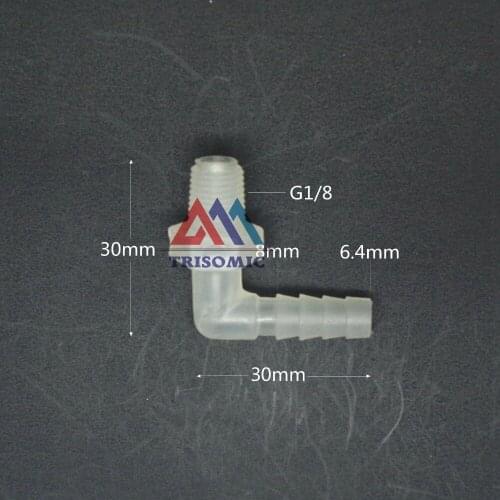 6.4mm*G1/8 Elbow screw thread type Connector Tube Joiner Material PP Plastic Fitting Tank Airline acid and alkali resistant