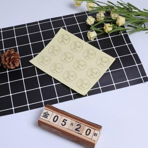 Free Shipping 1200pcs/lot Romantic Round Bronzing Thank you Handmade Seal Sticker DIY Note Gift Labels Decoration Scrapbooking