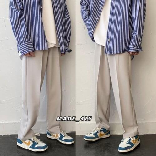 Spring Wide-leg Pants Mens Fashion Solid Color Casual Pants Men Streetwear Korean Loose Straight Pants Mens Trousers M-2XL
