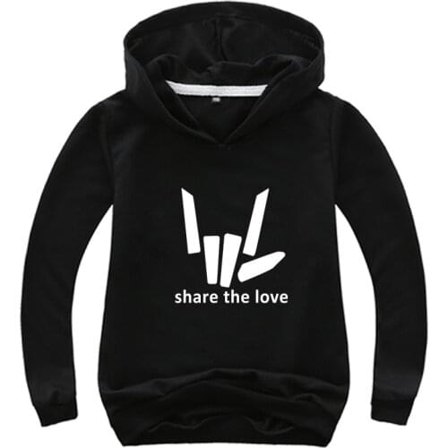 Z&Y 2-16Y Youtube Star 2021 Graphic Share The Love Hoodie Kids Hoodies Teens Boys Long Sleeve Top Tees Clothes Girls Sweatshirts