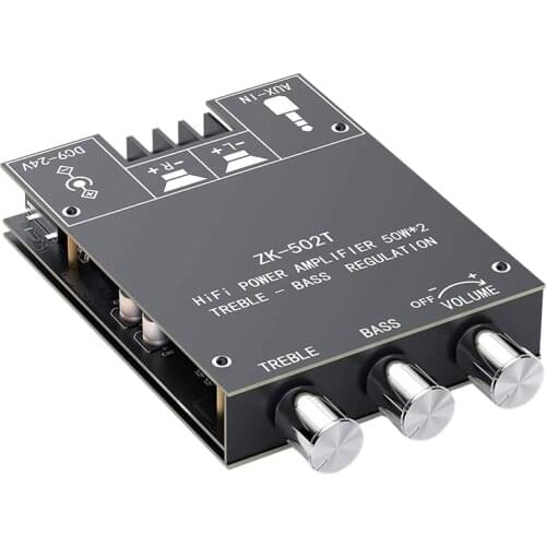 Dual Channel TPA3116 D2 Bluetooth 5.0 Subwoofer Amplifier Board High Power Audio Stereo Amplifier Board 2X50W Bass AMP