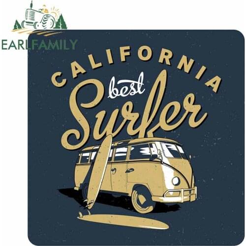 EARLFAMILY 13cm x 13cm for California Best Surfer Poster Creative Car Sticker Vinyl Body for Car Waterproof Decal SUV Decoration