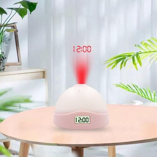Electronic Alarm Clock With Colorful Led Lights Starry Sky Projection Clock Table Desktop Digital Clock For Bedroom Home Decor
