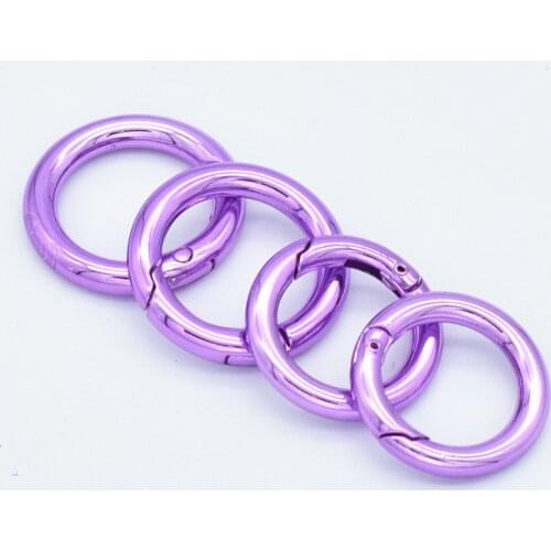 Purple Spring Gate Ring O Ring Round Push Snap Hooks for Webbing Purses and Handbags Hardware Supplies Leather Craft 0.8" 0.6"