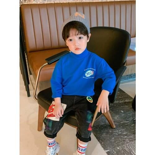 Boys' Cotton Long-Sleeved T-shirt Autumn and Winter 2020 New Style Childrens Korean-Style Undershirt
