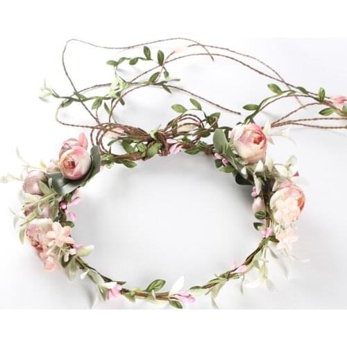 Artificial Flower Headband Women Wreath Hair Band Stylish Flower Crown Party Wedding Beach SainMax Gift Bridal Accessories