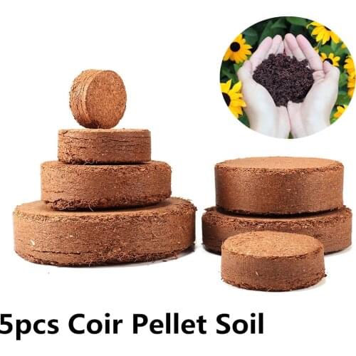 5Pcs Nursery Pot Coconut Fiber Coir Pellet Nutrient Soil Lightweight Plant Compressed Base Garden Supplies DIY Bonsai Tool